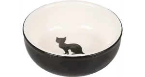 GAMELLE POUR LA NOURRITURE ET L’EAU NALA ROND NOIR & BLANC