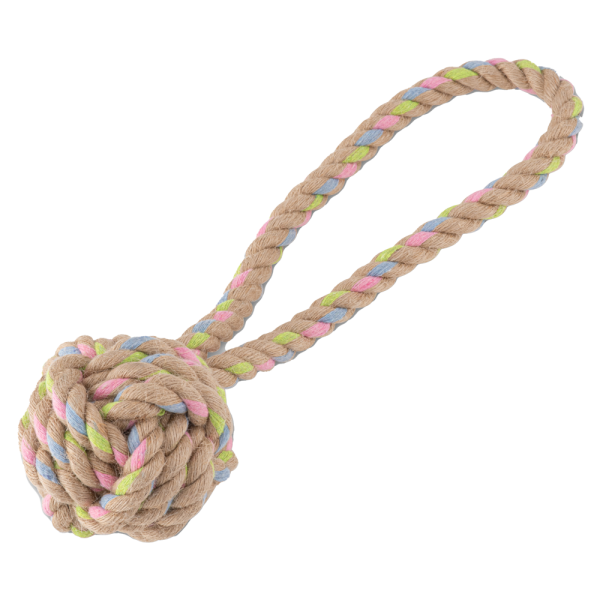Balle en corde de chanvre Beco avec boucle Medium