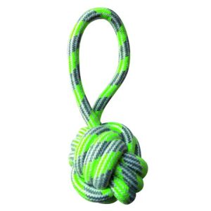 Jouet pour chiens Croci Pastel Ball avec poignée corde en coton 20 cm vert