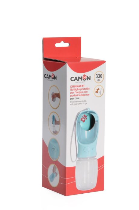 DRINK&EAT - Gourde portable avec porte-gâteries pour chiens
