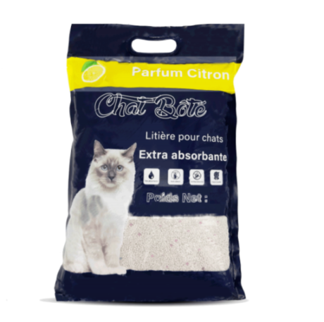 Litière parfumée agglomérant et absorbante chat botté citron   (5L | 10L)