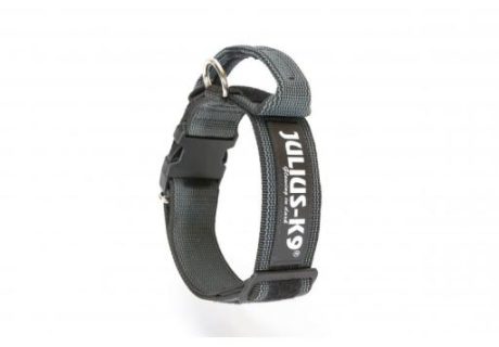 Collier pour chien Color & Gray® avec poignée - Noir  38-53 cm * 4 cm / julius-k9