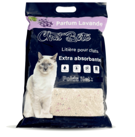 Litière parfumée agglomérant et absorbante chat botté lavandre  (5L | 10L)