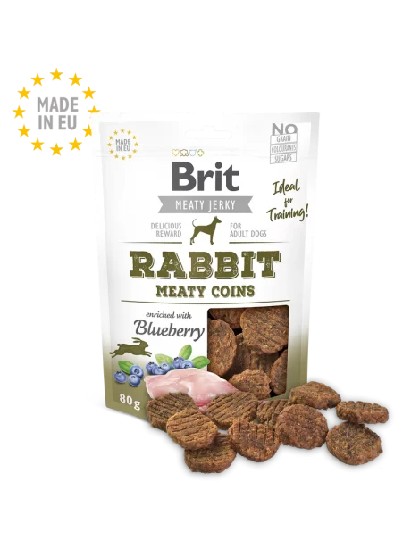 Brit Meat Jerky Snack – Rabbit Meaty coins 80 G