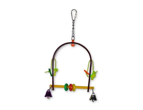 JOUET OISEAU PLEXI SWING MULTICOLORE 26CM