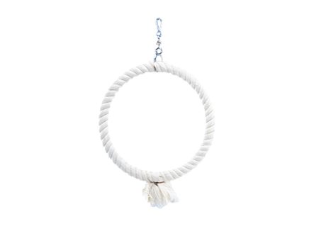 Jouets en cage, anneau d'escalade en coton petit; 24 cm blanc