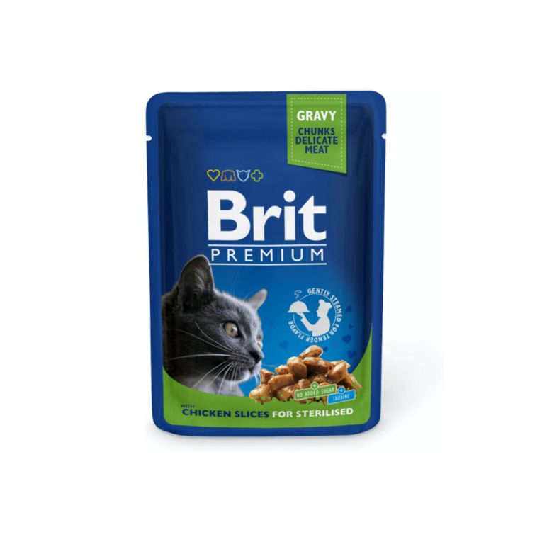 CHAT BRIT PREM NATURE CHICKEN SLICES STERILISED