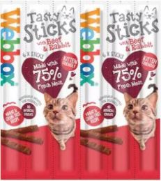 WEBBOX TASTY STICKS BEEF AND RABBIT- 6 STICKS