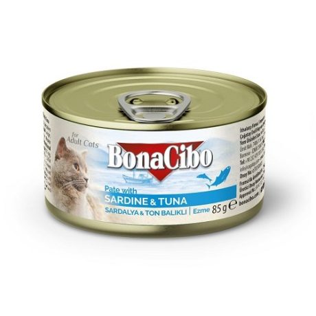 Bonacibo Pâté Premium pour chat 85 g- Sardine et Thon